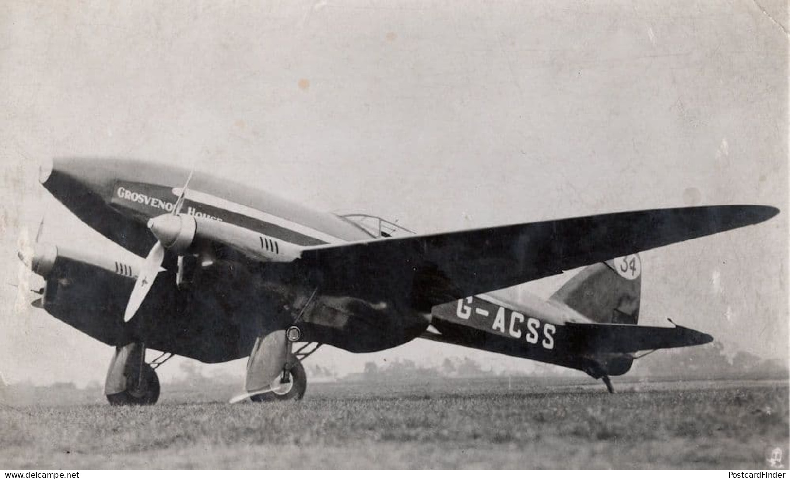 England Australia Air Race 1934 DH Comet Suffolk Pilot Old Postcard - Airmen, Fliers