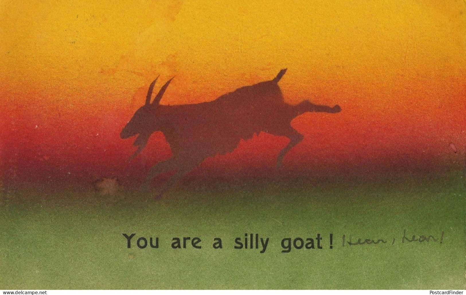 You Are A Silly Goat Old WW1 Comic Postcard - Humour