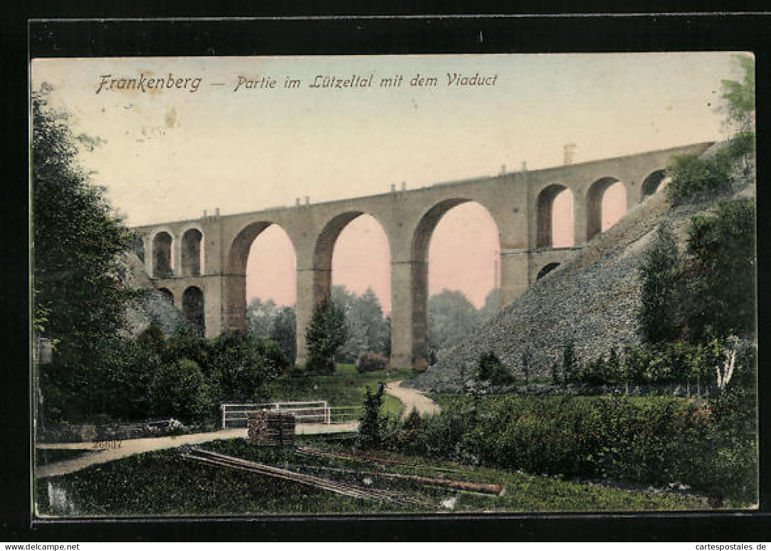 AK Frankenberg, Partie Im Lützeltal Mit Viadukt  - Frankenberg