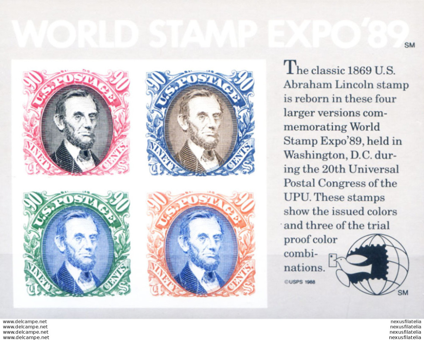 "World Stamp Expo '89". - Blocs-feuillets