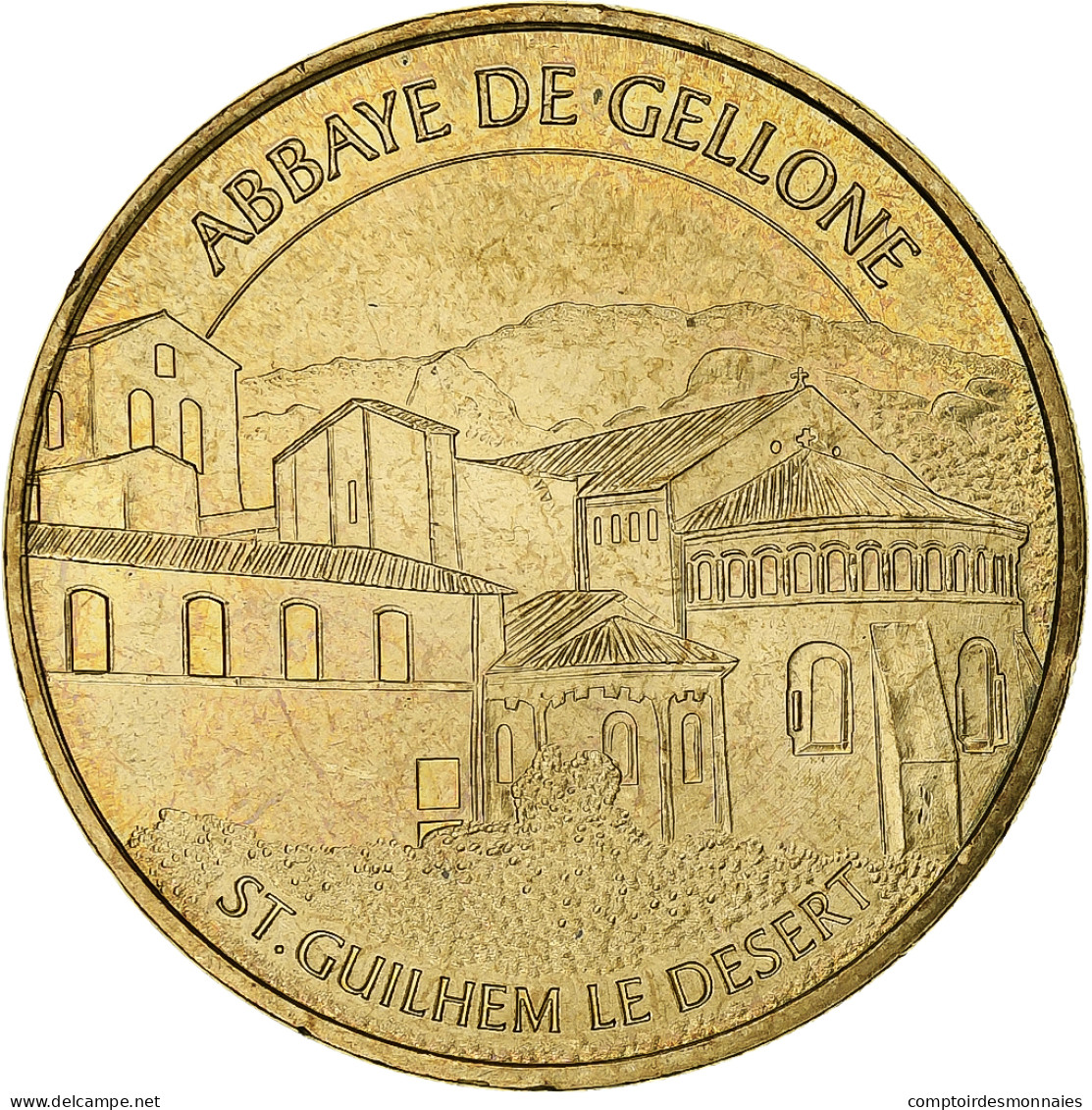 France, Jeton Touristique, Abbaye De Gellone, 2008, MDP, Or Nordique, SPL - Other & Unclassified