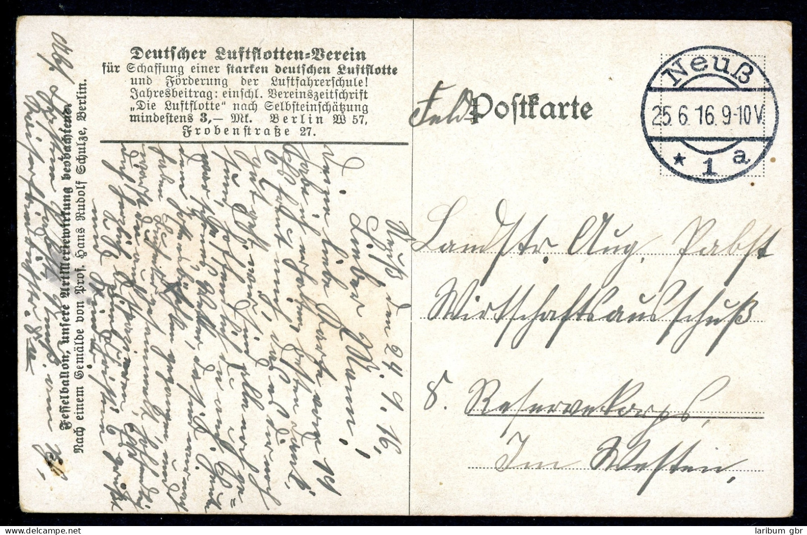 AK Feldpostkarte Deutscher Luftflotten-Verein Beobachtungsballon Um 1916 Gebraucht #IN342 - Other & Unclassified