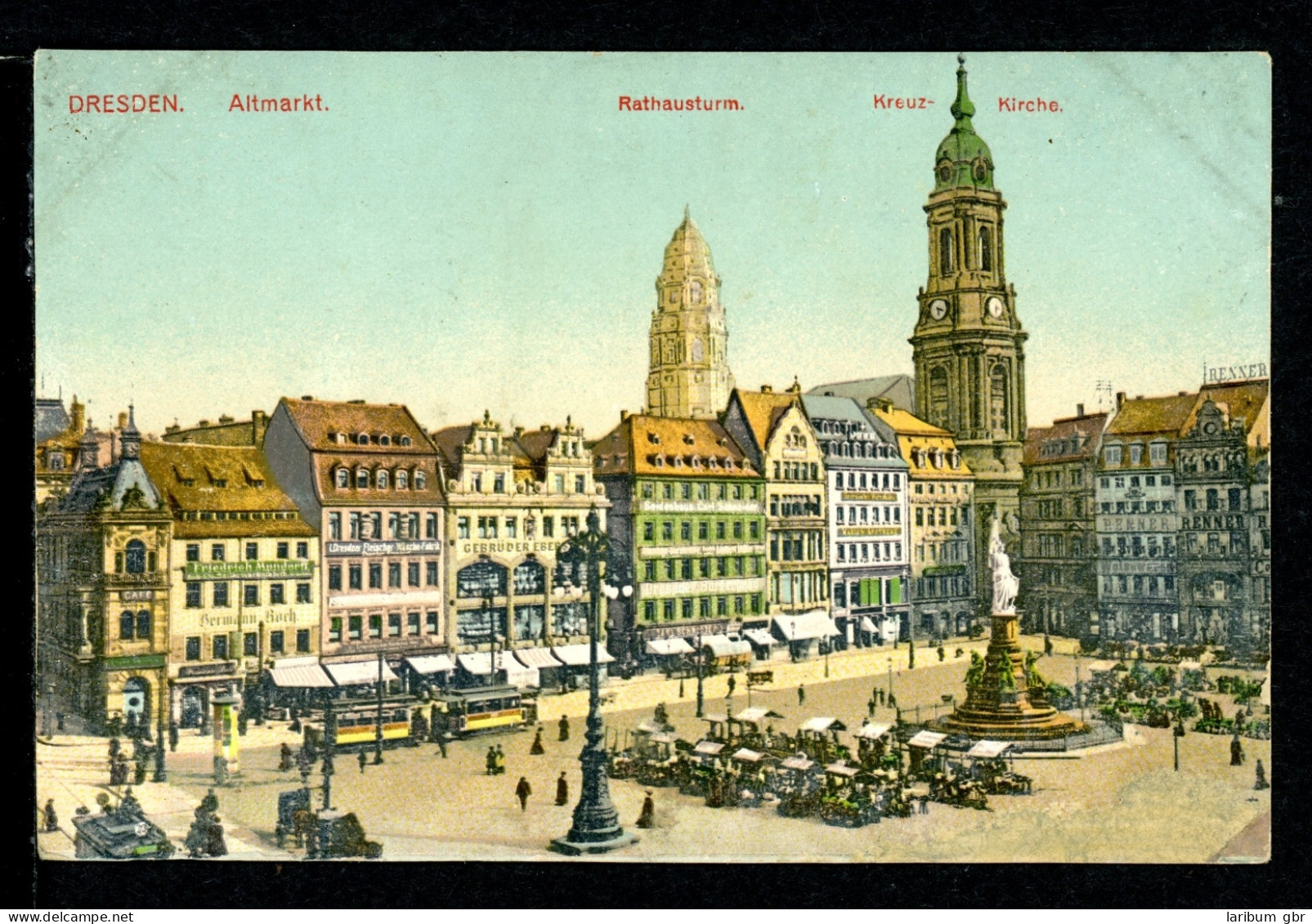 AK Dresden Altmarkt Mit Kreuzkirche Und Rathausturm Um 1900 Ungebraucht #HU229 - Other & Unclassified