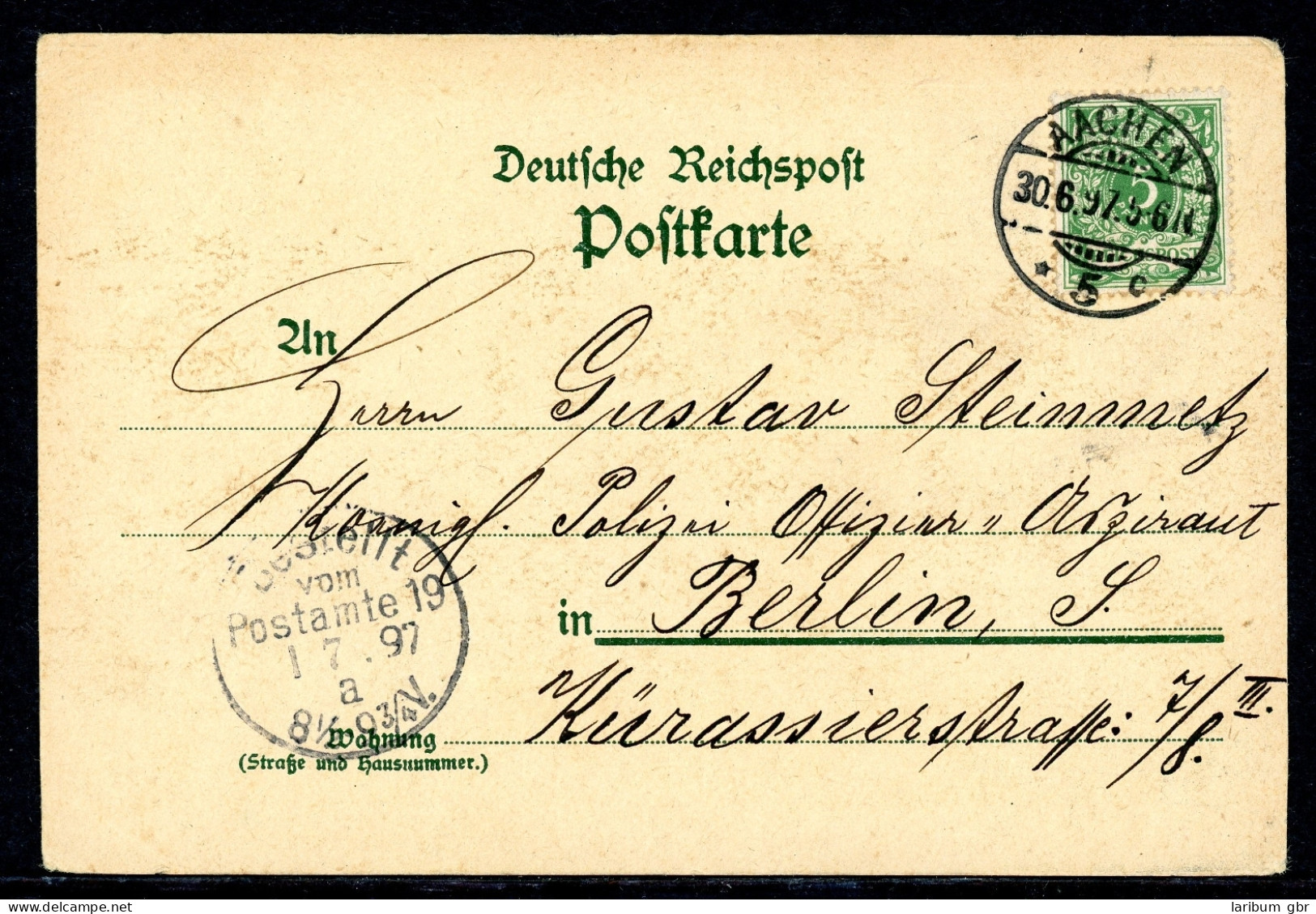 AK Aachen Kurhaus Eisenbrunnen Marschier-Tor 30.06.1897 Gebraucht #HU320 - Autres & Non Classés