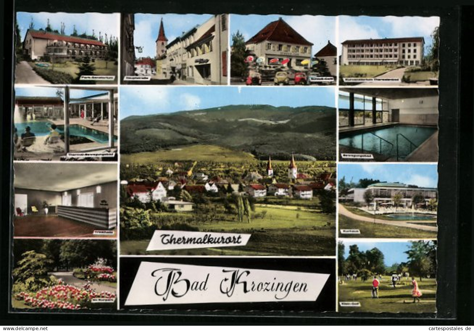 AK Bad Krozingen, Trinkhalle, Kurhaus, Schloss-Café, Hauptstrasse  - Bad Krozingen