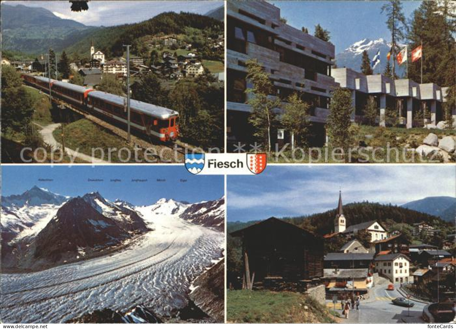 11696089 Fiesch Furka-Oberalp-Bahn Aletschgletscher Dorfstrasse Fiesch - Autres & Non Classés