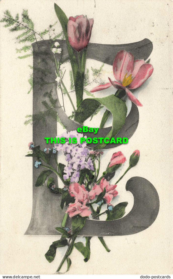 R585994 Letter E And Flowers. M. And S. 1906 - Monde