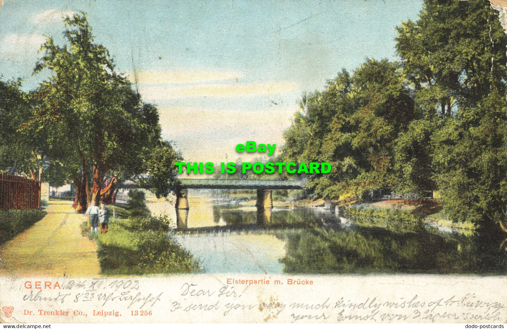 R584640 Gera. Elsterpartie M. Brucke. Dr. Trenkler. 1902 - Monde