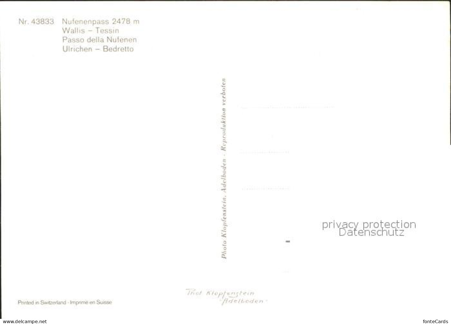 11694849 Nufenen Ulrichen Nufenenpass Nufenen Ulrichen - Autres & Non Classés