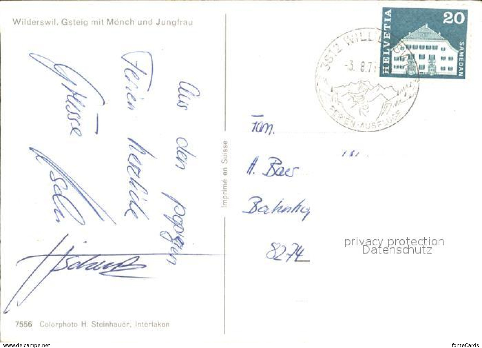 11691939 Wilderswil Gsteig Mit Moench Und Jungfrau Wilderswil - Other & Unclassified