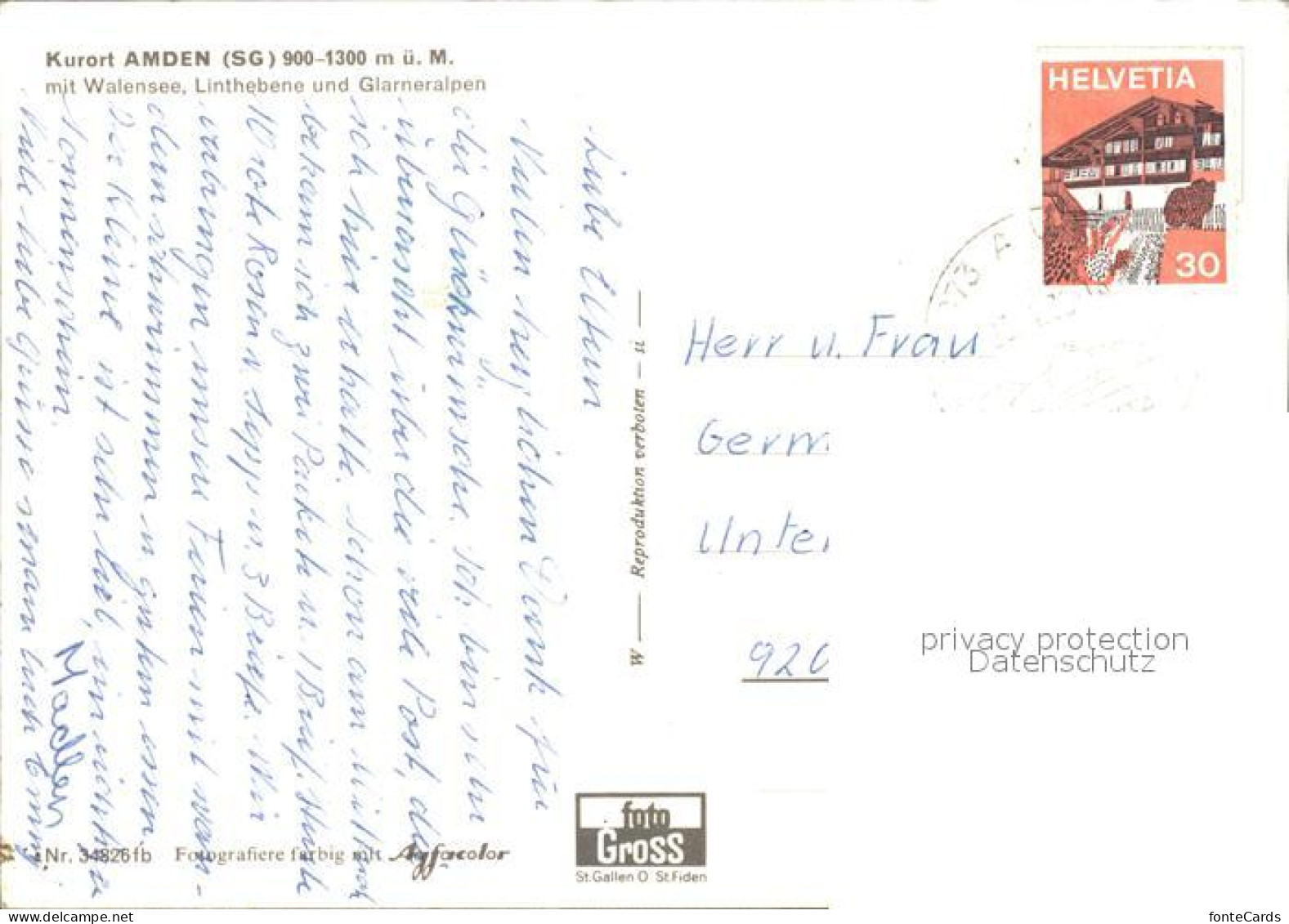 11687249 Amden SG Mit Walensee Linthebene Und Glarneralpen Betlis - Other & Unclassified