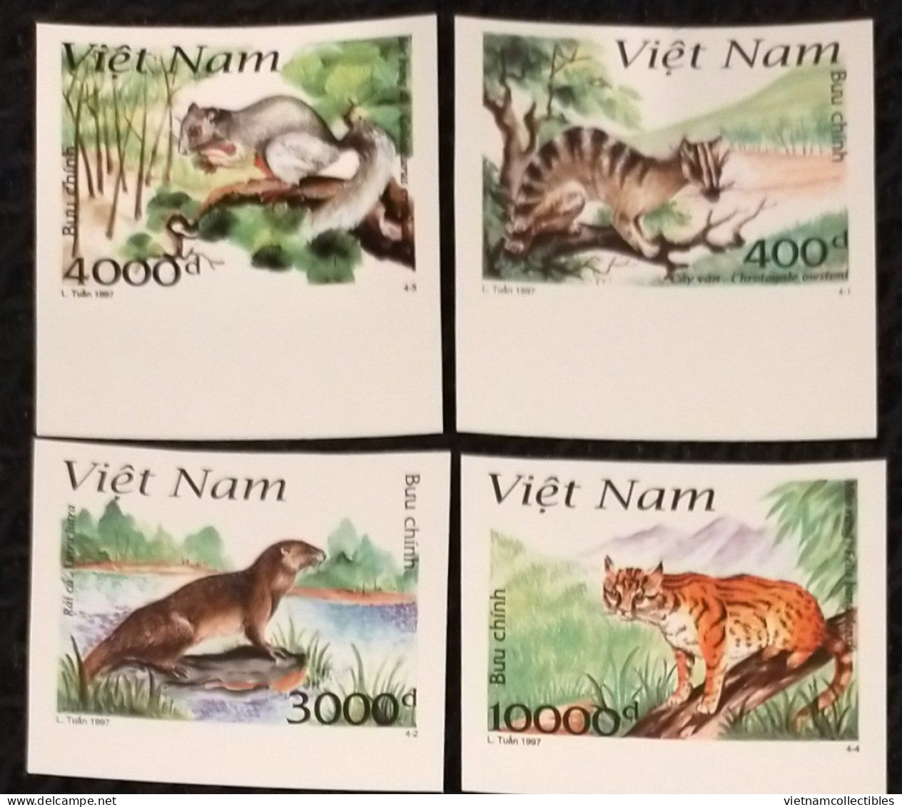 Vietnam Viet Nam MNH Imperf Stamps 1997 : Animals In Cat Ba National Park / Civet / Otter / Squirrel / Wild Cat (Ms753) - Viêt-Nam