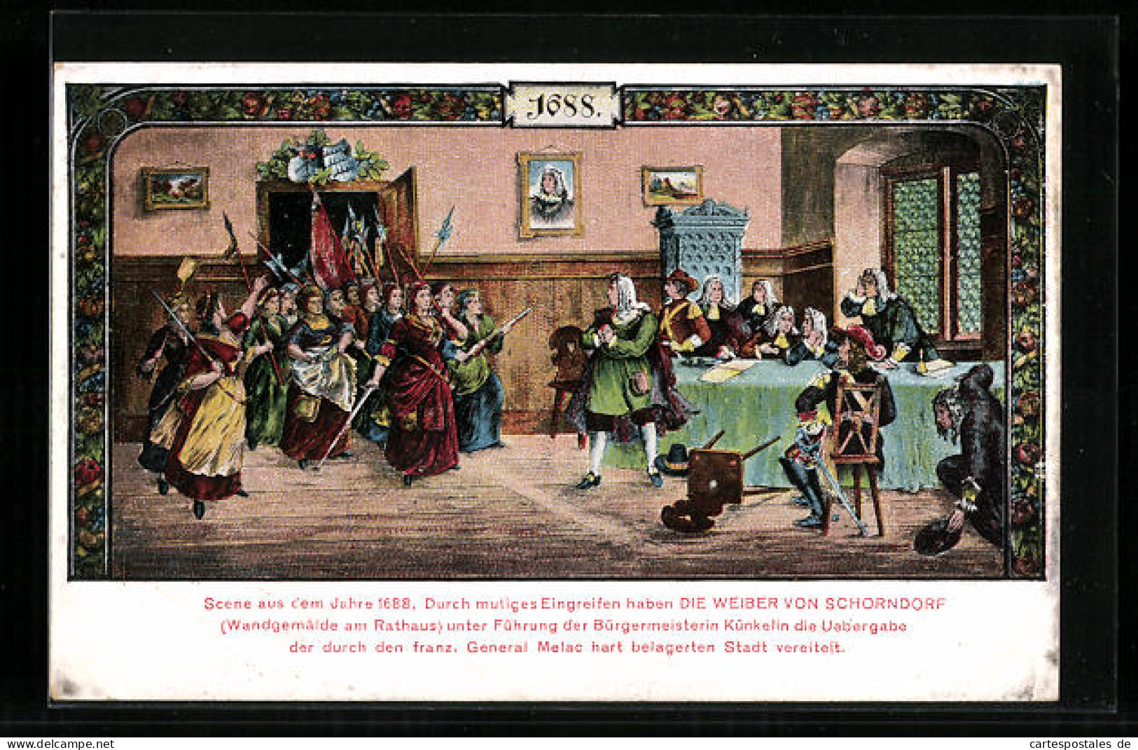 Künstler-AK Schorndorf, Szene Aus D. Jahr 1688, Weiber Von Schorndorf Haben D. Übergabe Der Belagerten Stadt Vereite  - Schorndorf