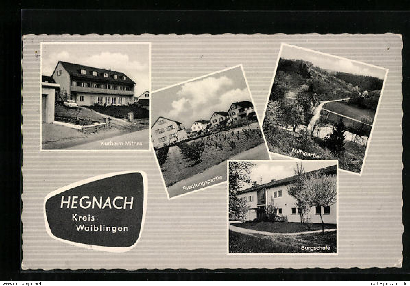 AK Hegnach /Kreis Waiblingen, Kurheim Mithra, Burgschule, Siedlung  - Waiblingen