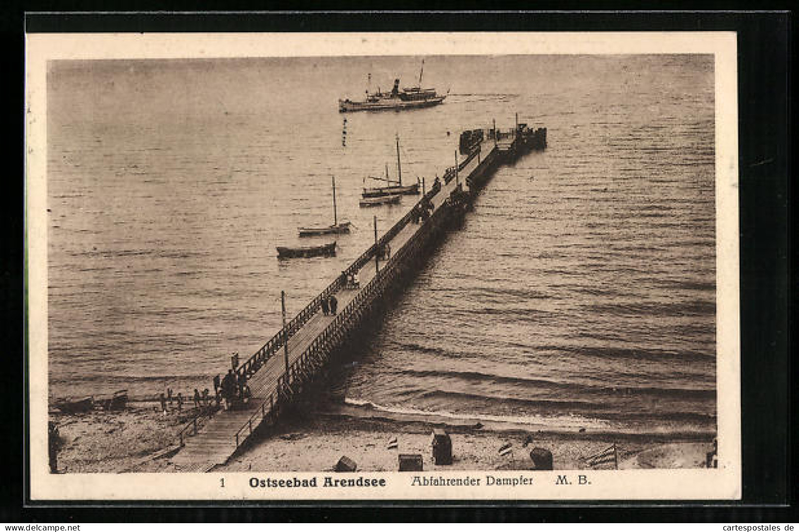 AK Arendsee, Abfahrender Dampfer Bei Der Seebrücke  - Autres & Non Classés