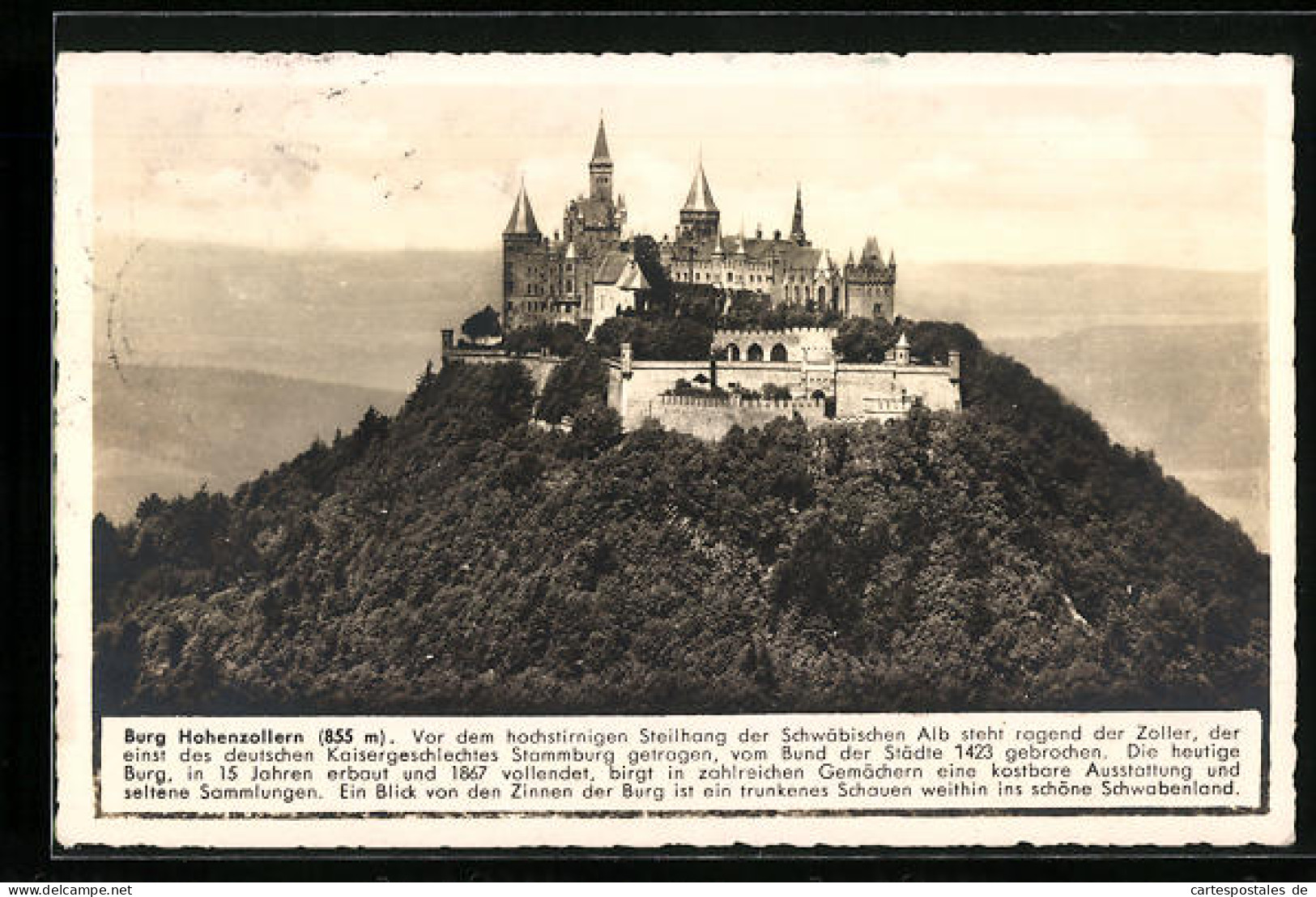 AK Burg Hohenzollern, Ansicht Mit Fernblick  - Autres & Non Classés