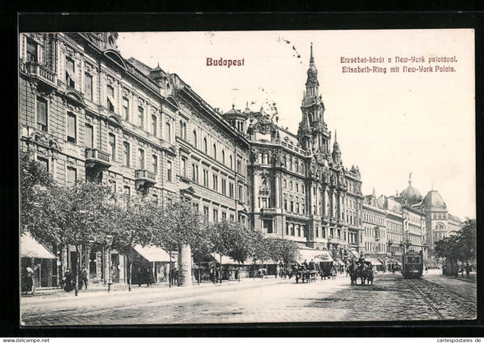 AK Budapest, Elisabeth-Ring Mit New-York Palais  - Ungarn