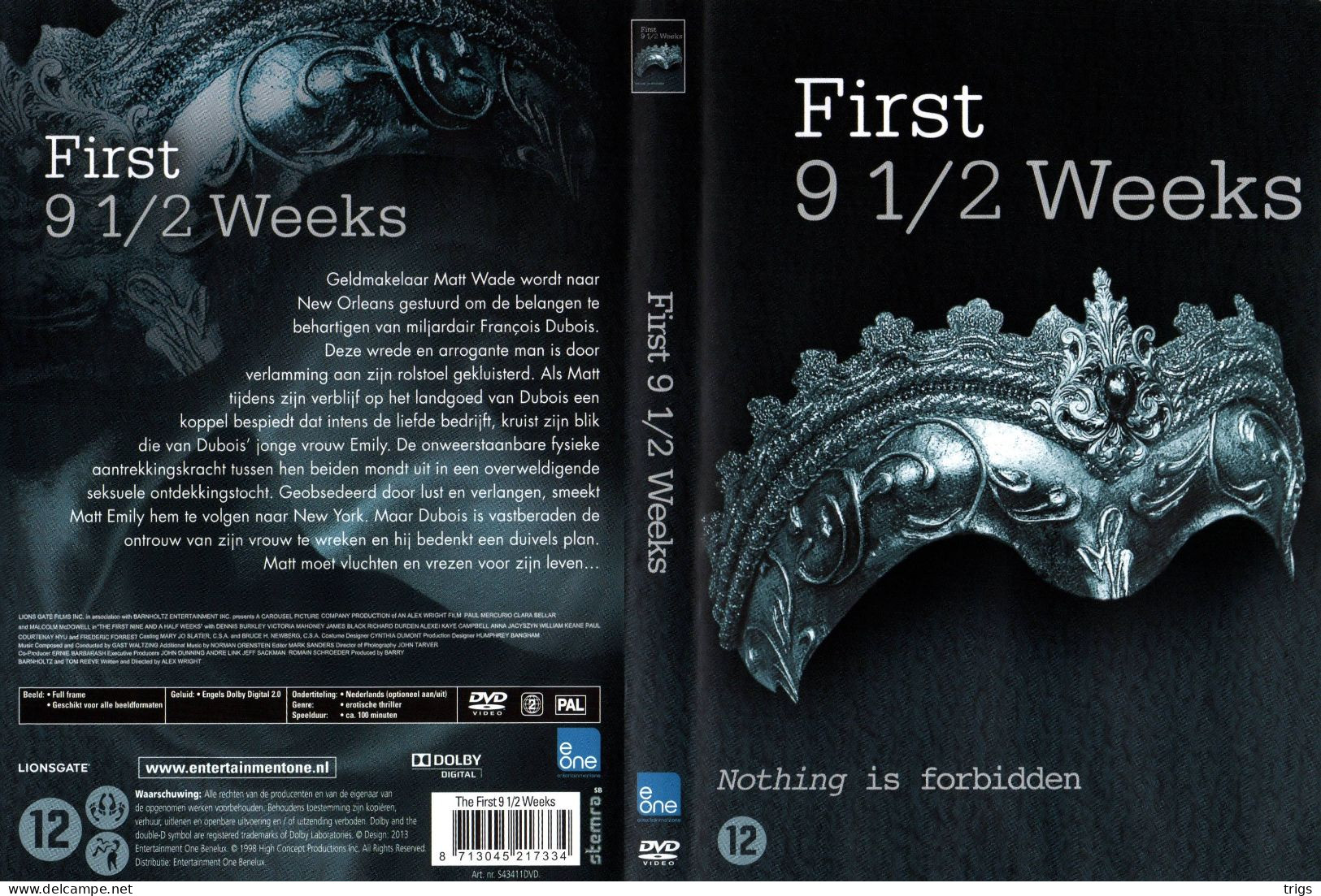 DVD - The First 9 1/2 Weeks - Politie & Thriller