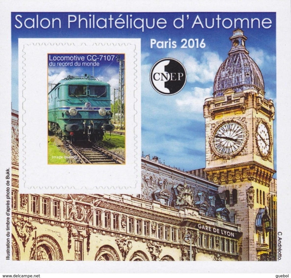CNEP Le N°  73 A De 2016 - Bloc Non Dentelé - Salon D'automne à PARIS - Locomotive CC-71076 - Gare De Lyon - CNEP