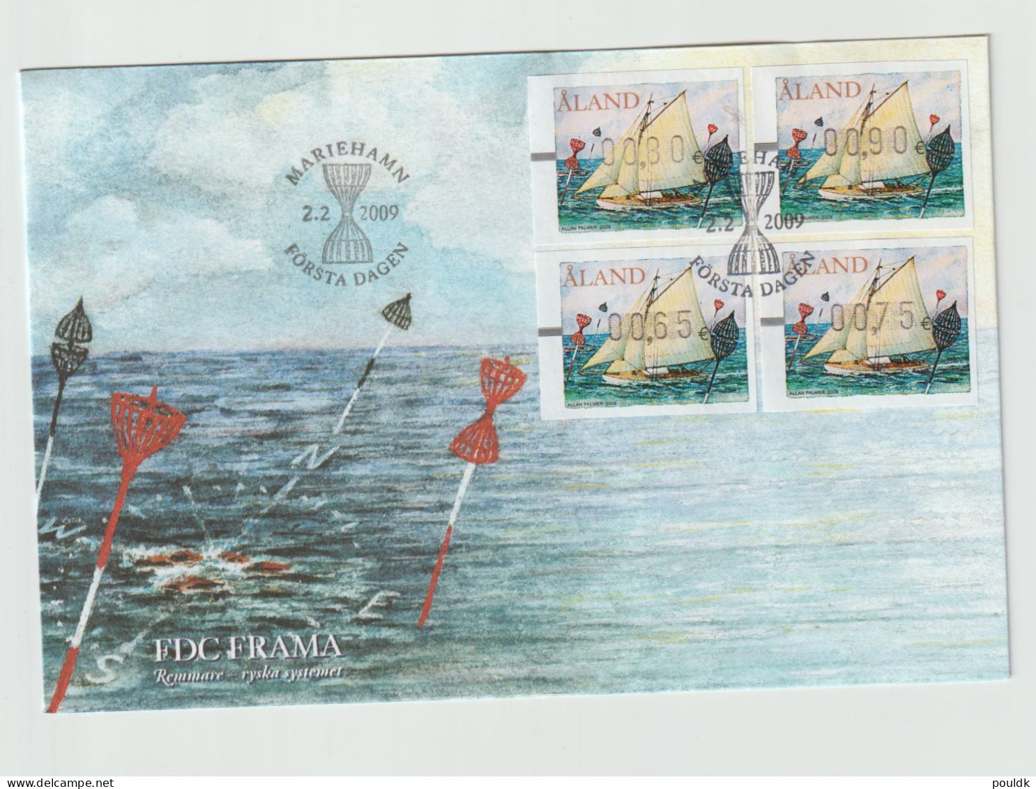 Aland ATM FDC 2009 Ships Set Of Four. Postal Weight Approx. 0,04 Kg. Please Read Sales Conditions Under Image Of Lot (00 - Timbres De Distributeurs [ATM]