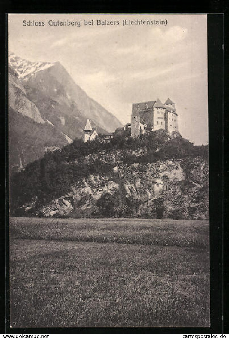 AK Balzers, Schloss Gutenberg Von Einem Feld Aus Gesehen  - Liechtenstein