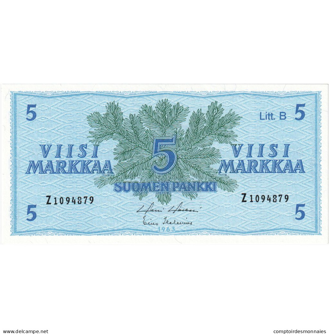 Billet, Finlande, 5 Markkaa, 1963, Undated, KM:106Aa, NEUF - Finnland