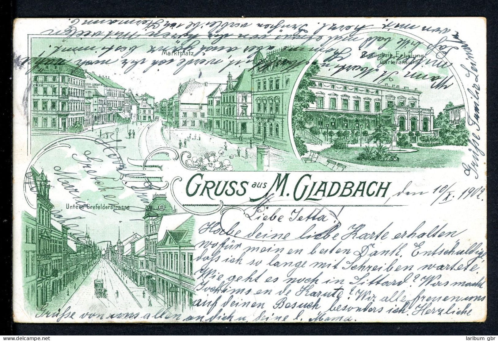 AK Mönchengladbach Gesellschaft Erholung, Marktplatz, Unt. Krefelder 1902 Gebraucht #JO952 - Other & Unclassified