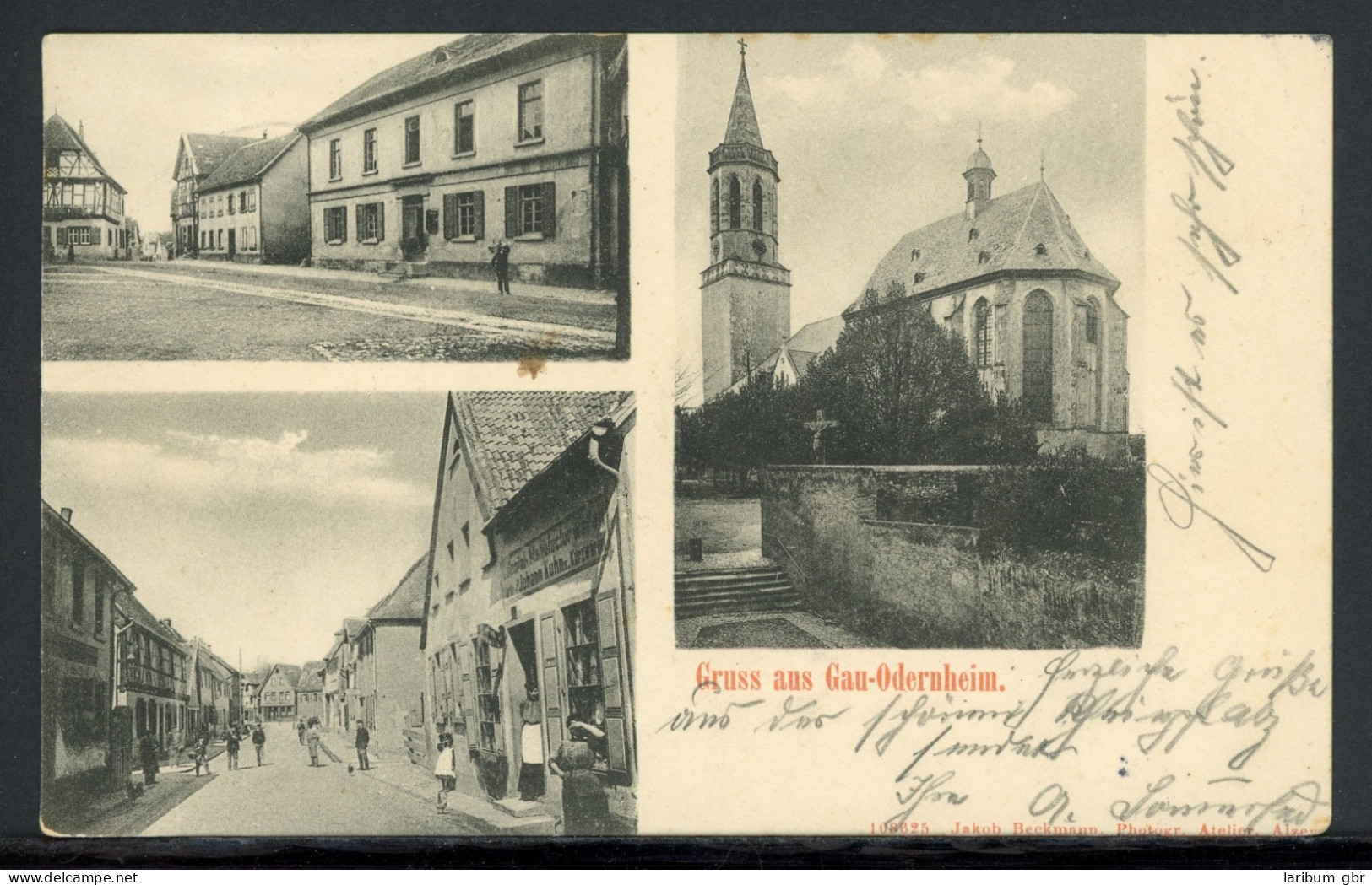 AK Gau-Odernheim, Alzey Land Stadtansichten, Bahnpoststempel 1906 Gebraucht #JJ493 - Andere & Zonder Classificatie