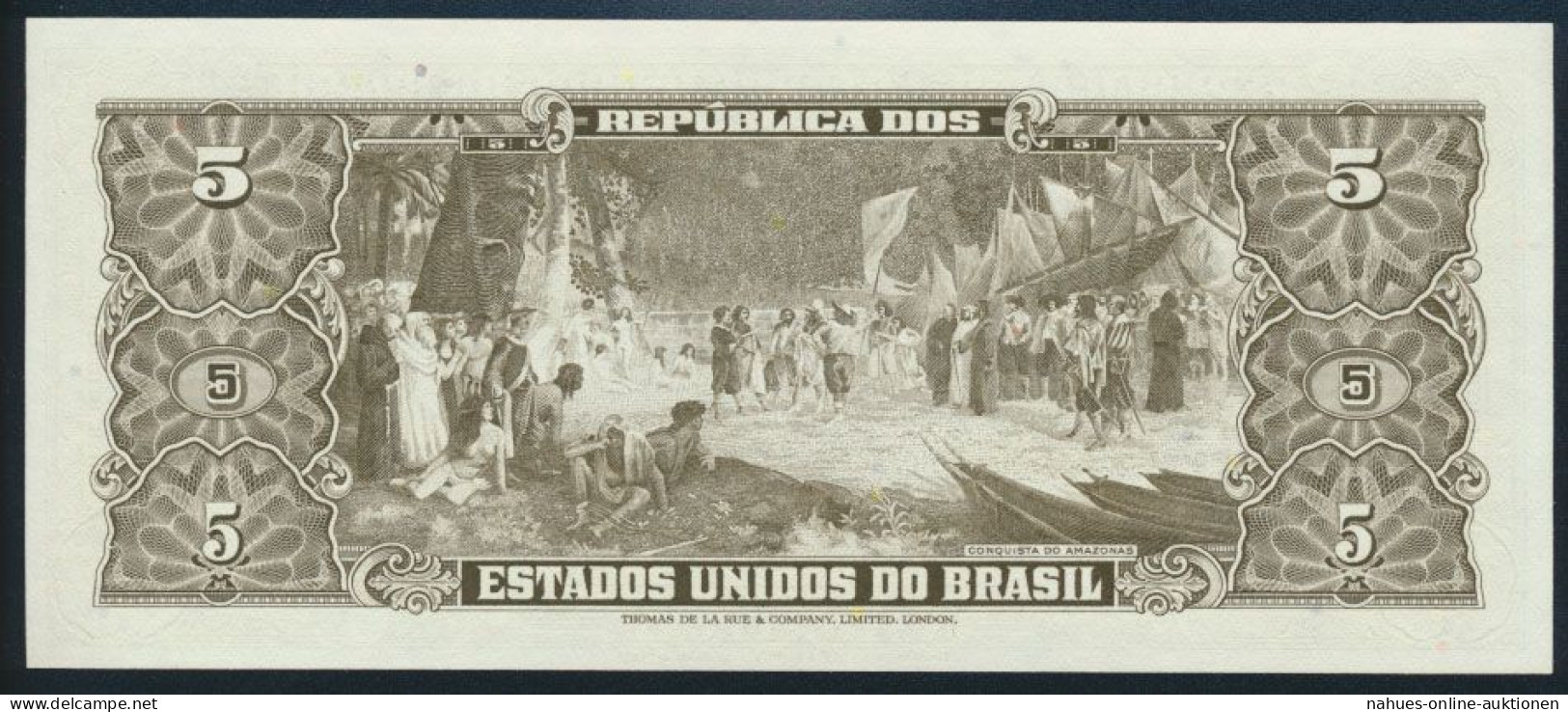 Brasilien Banknote Geldschein P176c 5 Cruzeiros 1963 - Andere & Zonder Classificatie