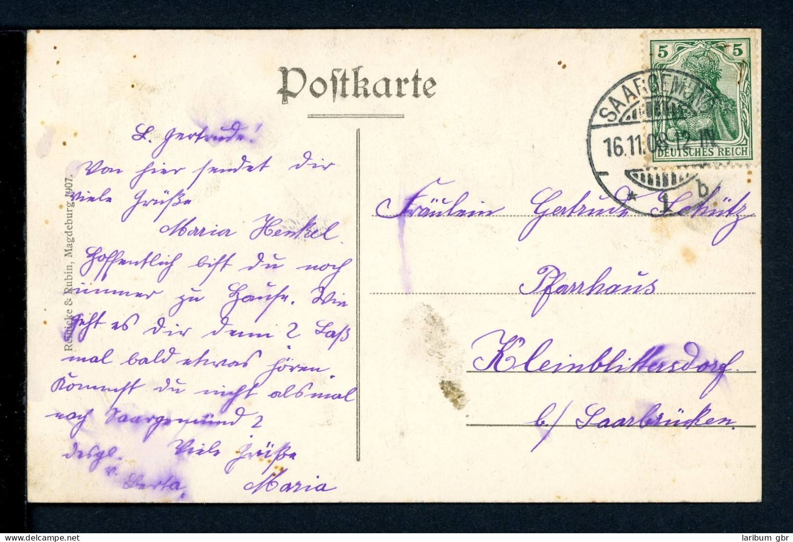 AK Saargemünd -Deutsches Kaiserreich Steinbacher Schleuse 1908 Gebraucht #HC134 - Autres & Non Classés
