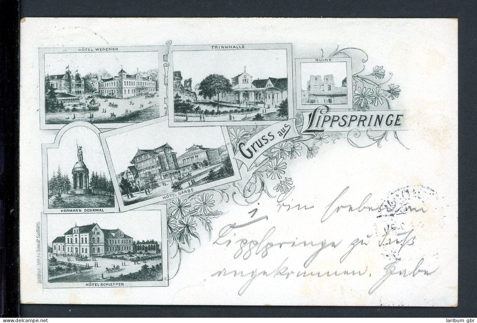 AK Lippspringe Hotel Wegener, Schlepper, Garbe, Trinkhalle 1898 Gebraucht #HC484 - Autres & Non Classés