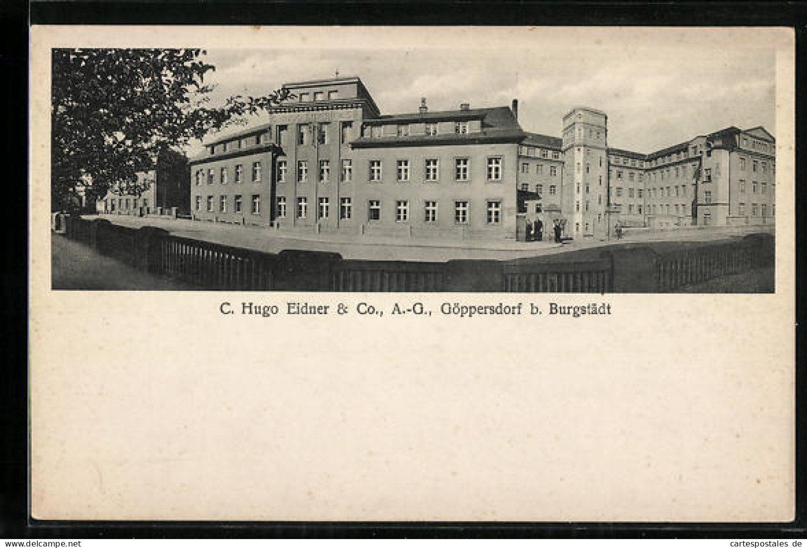 AK Göppersdorf Bei Burgstädt, Gebäude Der C. Hugo Eidner & Co. AG, Strassenansicht  - Burgstädt
