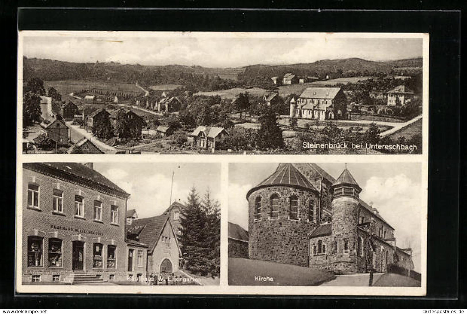 AK Steinenbrück Bei Untereschbach, Kaufhaus Eisengarten, Kirche  - Autres & Non Classés