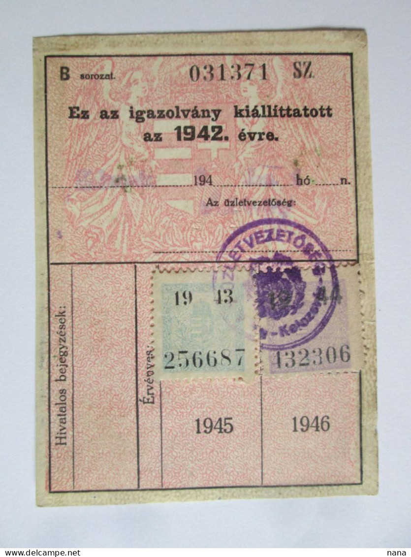 Roumanie Carte D'identite De Transport Cluj-Napoca 1942 Timbres Rares/Romania Cluj-Napoca Trans.ID Card 1942 Rare Stamps - Europa