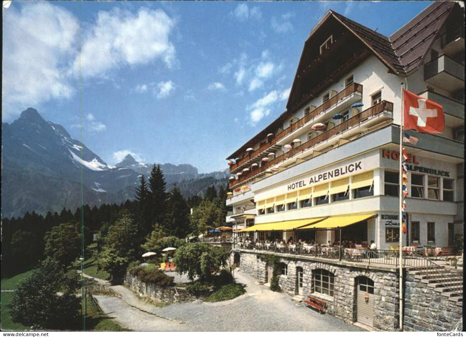 11249211 Braunwald GL Hotel Alpenblick Fahne Braunwald - Other & Unclassified