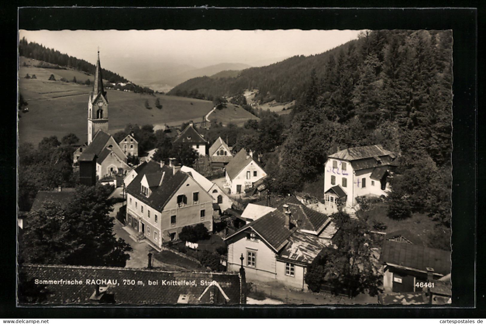 AK Rachau B. Knittelfeld, Ortsansicht Mit Kirche  - Andere & Zonder Classificatie