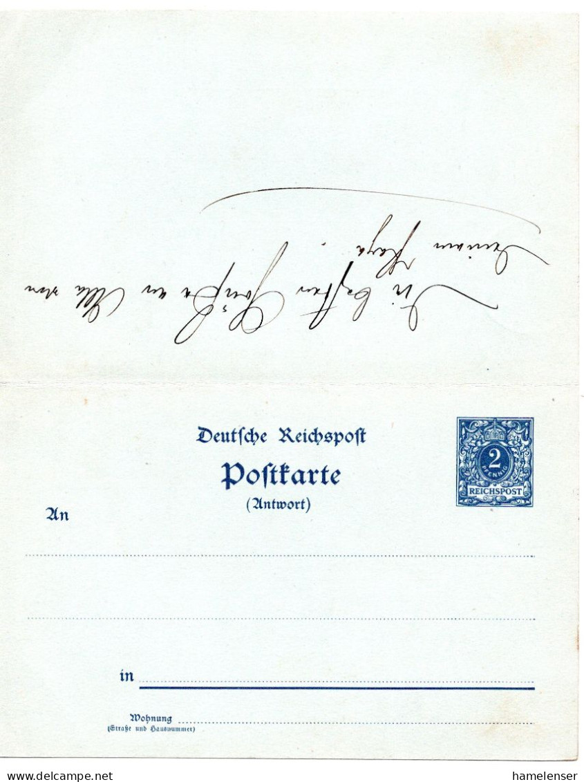 64465 - Deutsches Reich - 1902 - 2Pfg Krone / Adler GAAntwKte (kpl) FRANKFURT - Lettres & Documents