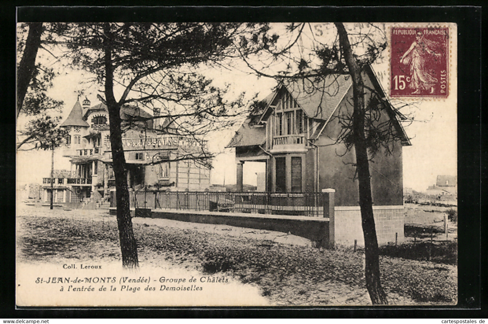 CPA St-Jean-de-Monts, Groupe De Chalets A L`entree De La Plage Des Demoiselles  - Saint Jean De Monts