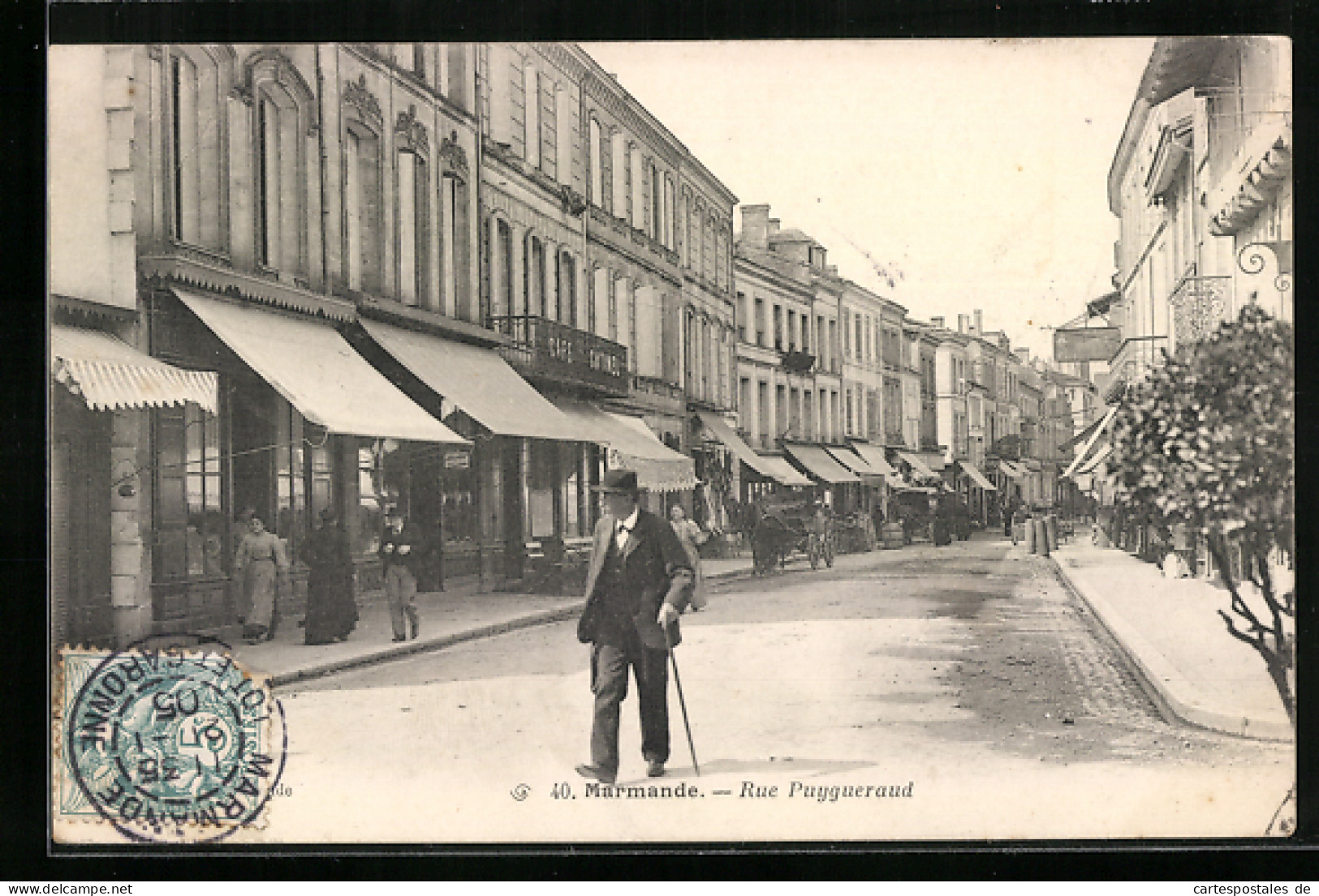 CPA Marmande, Rue Puygueraud, Cafe GAtimel  - Marmande