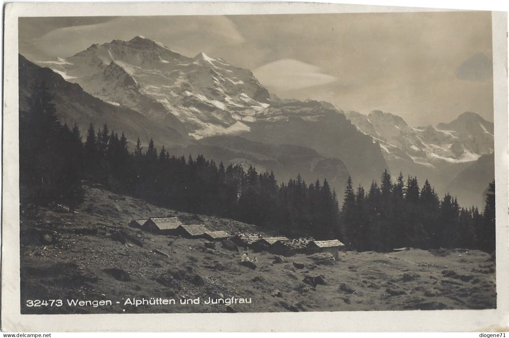 Wengen Alphütten Und Jungfrau 1928 - Wengen