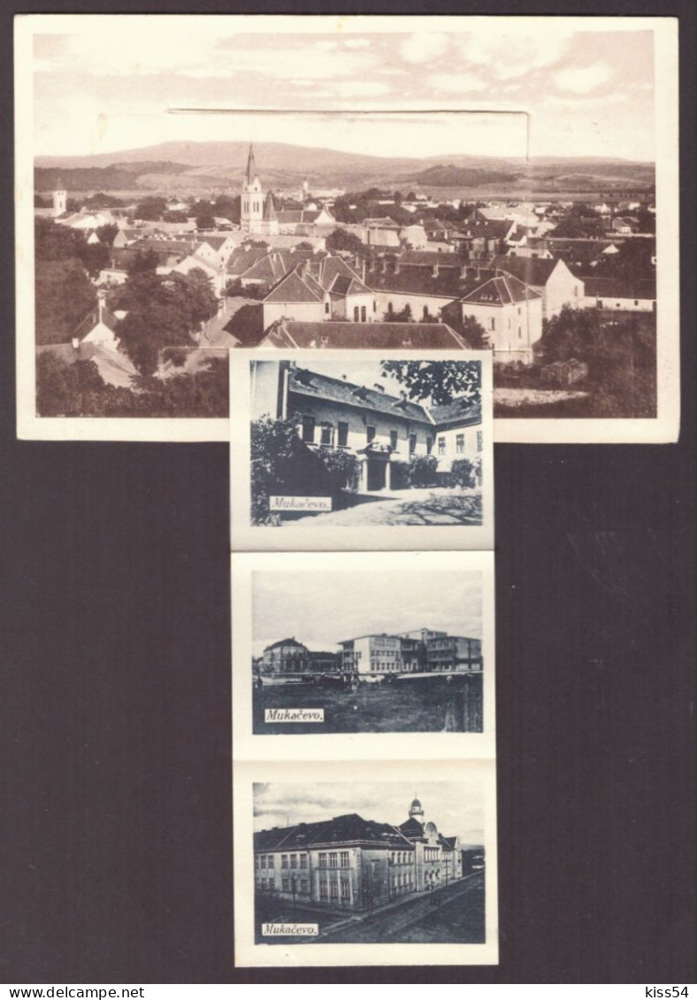 UK 70 - 23754 MUNCACI, Panorama, Leporello, Ukraine - Old Postcard + 10 Mini Photocards - Used - Ukraine