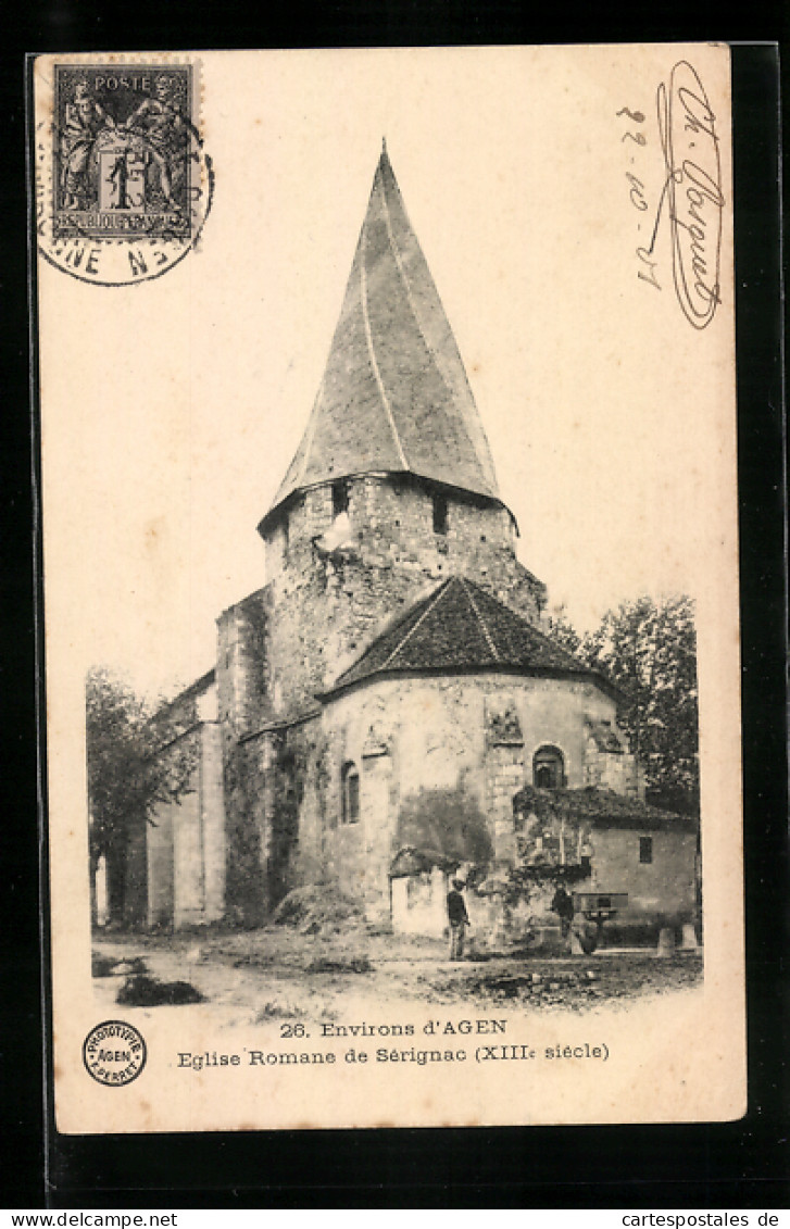 CPA Agen, Eglise Romane De Sérignac  - Agen