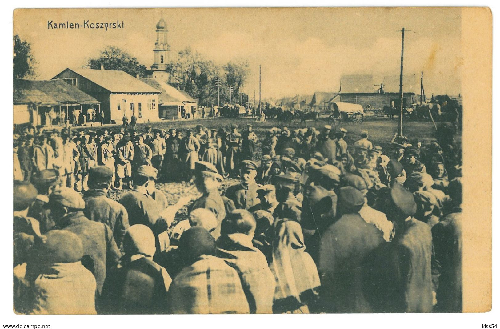 UK 70 - 23786 KAMIN-KASHYRSKYI, Market, Military, Ukraine - Old Postcard, CENSOR - Used - 1918 - Ukraine