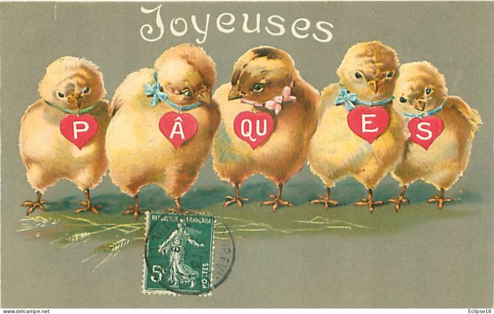 Carte Gaufrée - Joyeuses Paques - Poussins     Q 2625 - Pâques