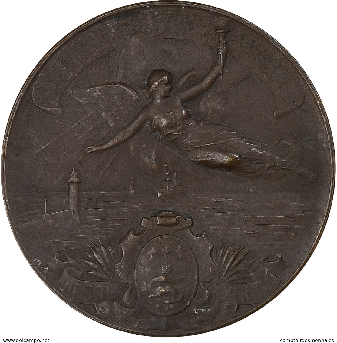 France, Médaille, Ville Du Havre, Bronze, Poisson, TTB+ - Other & Unclassified