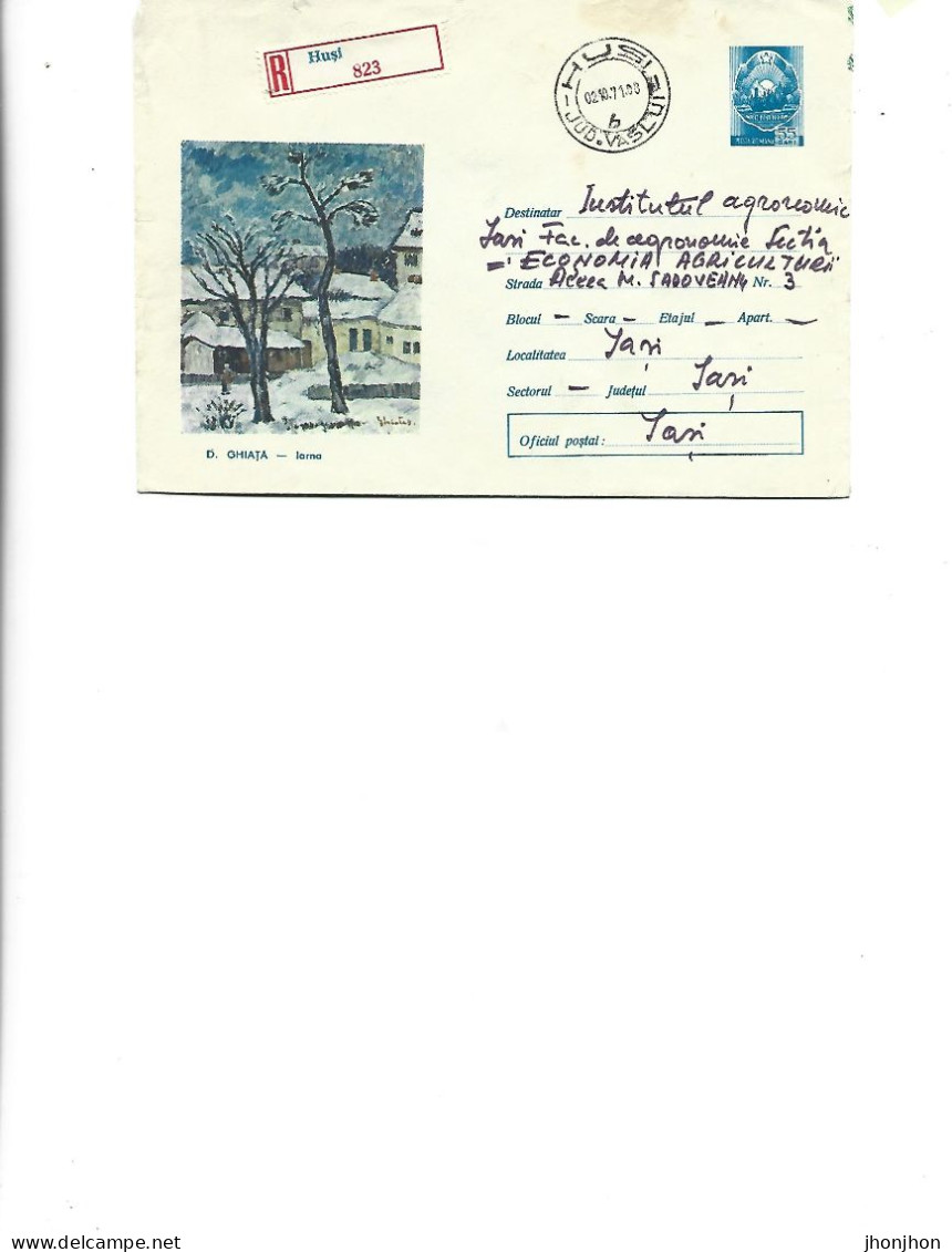 Romania - Postal St.cover Used 1971(35) - Painting By Dumitru Ghiata - Winter - Entiers Postaux