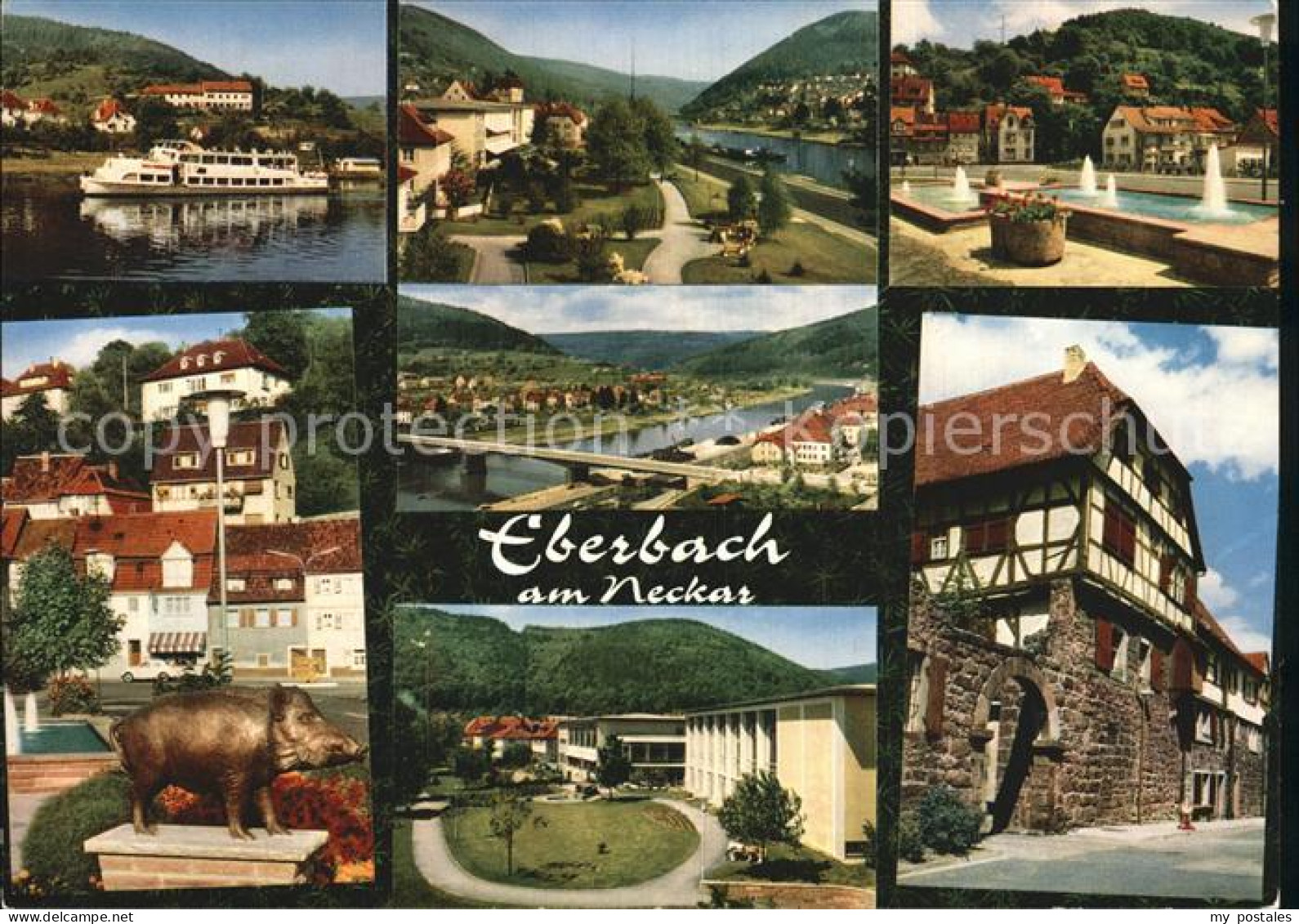 72605811 Eberbach Neckar Brunnen Schiff Schweinskulptur Eberbach - Eberbach