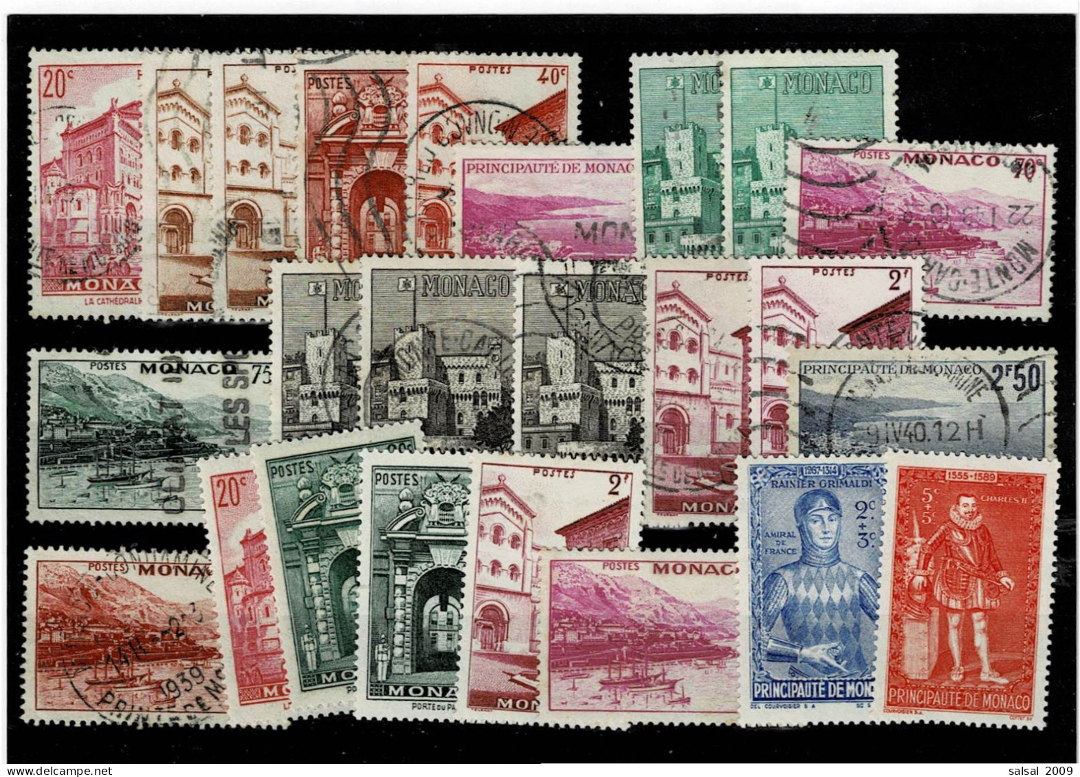 MONACO ,17 Pezzi Usati +7 Pezzi MNH E MH ,qualita Ottima - Used Stamps