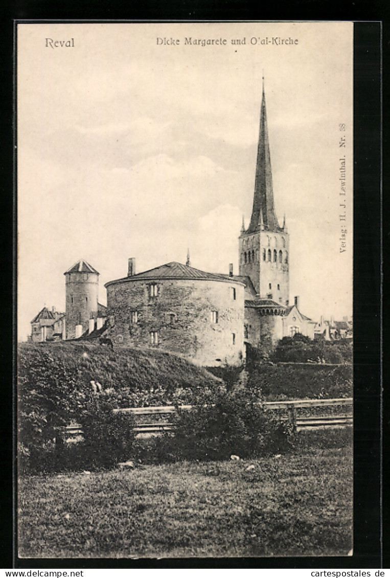 AK Reval, Dicke Margarete Und Olai-Kirche  - Estonia