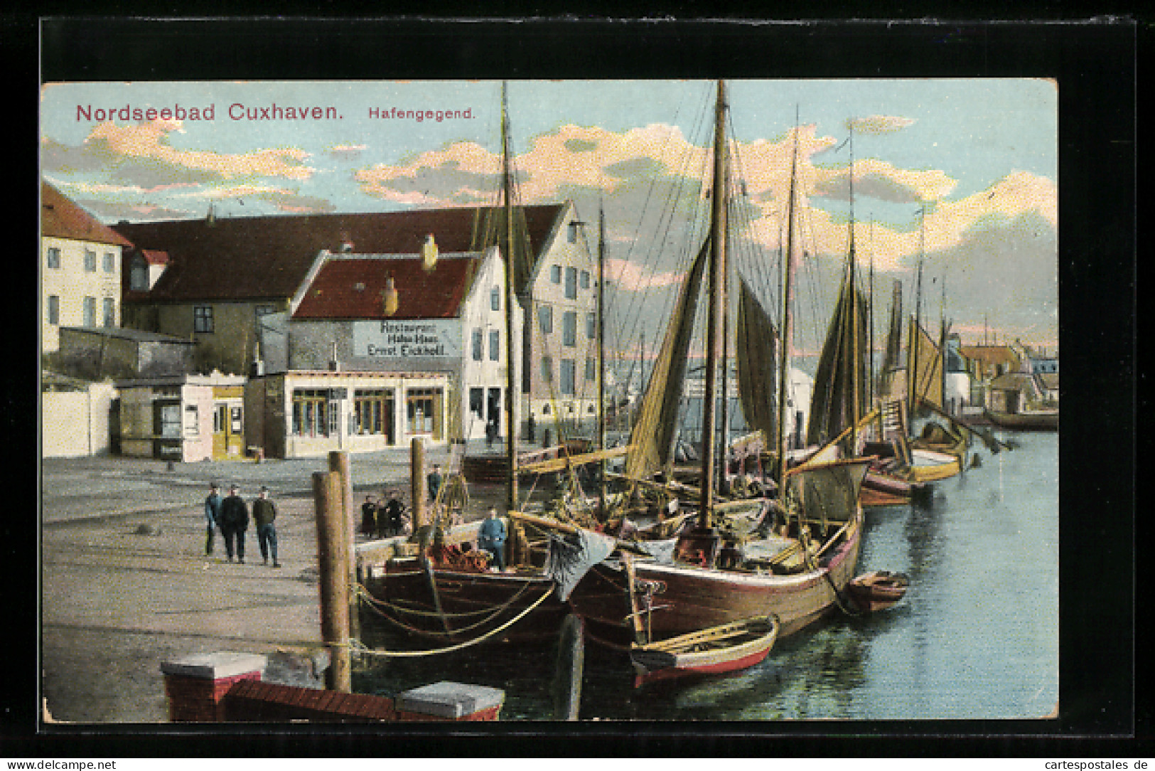 AK Cuxhaven, Partie Am Hafen Mit Restaurant Hafen-Haus  - Cuxhaven